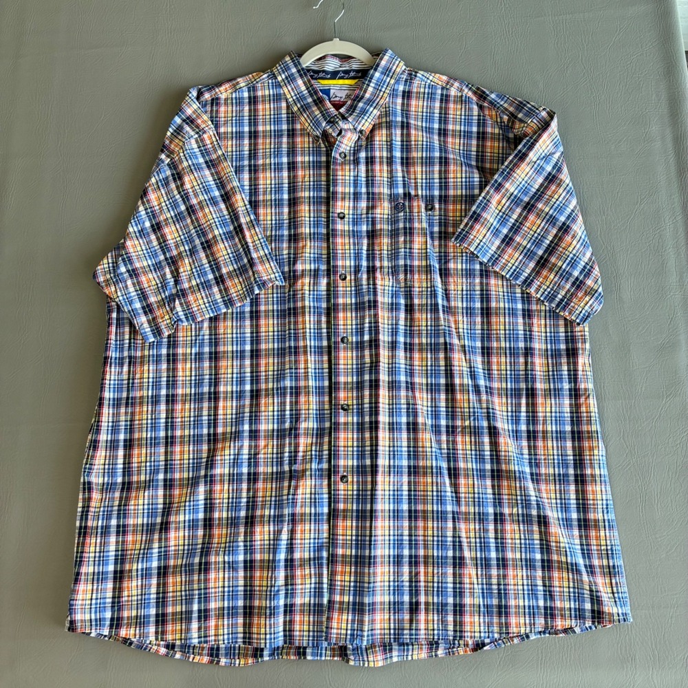 Wrangler George Strait Cowboy Cut Plaid Western Shirt Mens 4XL MGSB128
